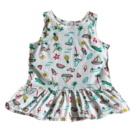 Hanna Andersson 10 Years Peplum Tank Beach Day Summer Vacation Top - Picture 1 of 5